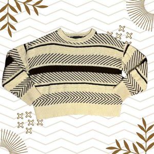 Super Soft Cream And Brown Sweater